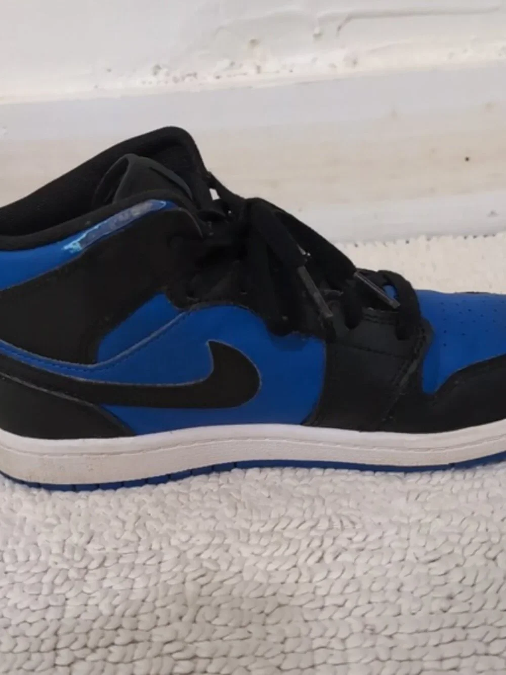 NIKE Air Jordan Kids Mid Black and Blue Sneakers 3